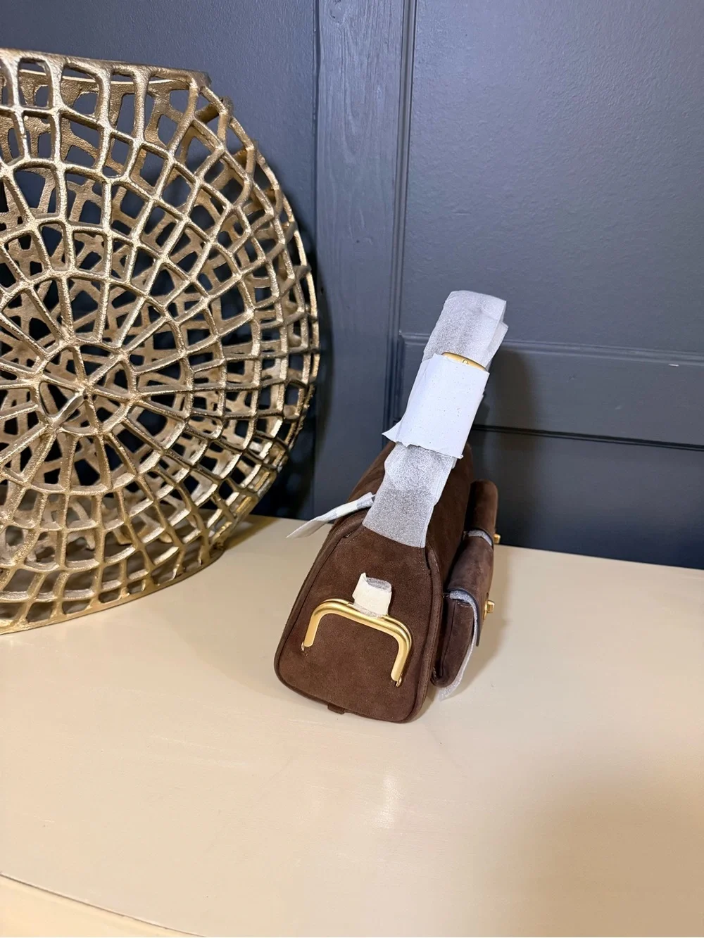 NWT Coach Mini Haversack in Brown Suede